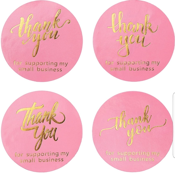 50 CT.  2 Inch Pink Thank you  for supporting my small Business Stickers - Picture 4 of 9